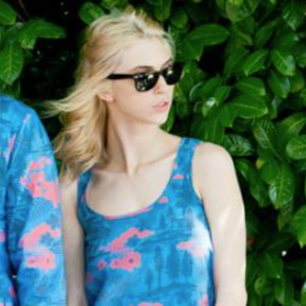 Bridge & Burn Silk Top Makelike Hawaii 503 Women Floral Blue Pink‎ Sleeveless